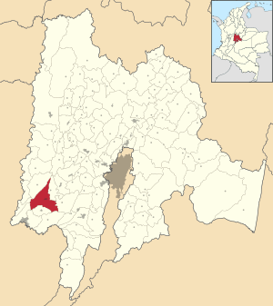 Location of the town and municipality of Tocaima within Cundinamarca Department