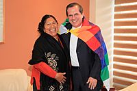 Esther Morales, hermana del presidente de Bolivia Evo Morales se reunió con el Canciller Ricardo Patiño (8001318681)