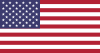 The American flag: red and white horizontal stripes with a field of blue in the top left that has 50 white stars