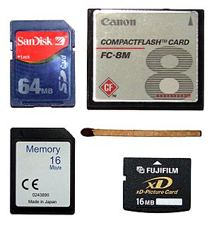 Flash memory cards size