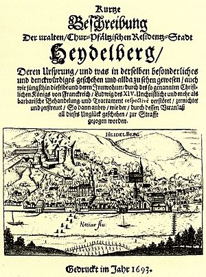 Heidelberger Schloss 1693 nach Zerstoerung