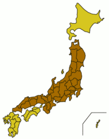Japan honshu map small