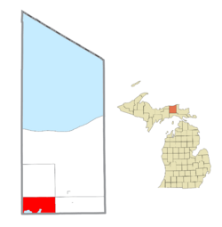 Location within Luce County