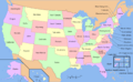 Map of USA with state and territory names 2