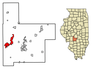 Location of Litchfield in Montgomery County, Illinois.