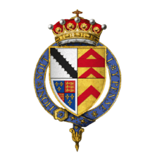 Quartered arms of Sir Robert Radclyffe, 5th Earl of Sussex, KG