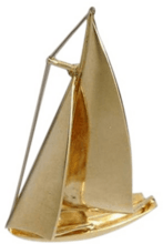 Gold Sailboat Brooch 