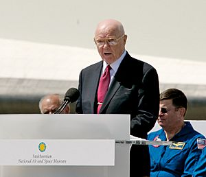 Senator John Glenn at Space Shuttle Discovery Transfer Ceremony