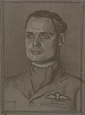 Squadron Leader D R S Bader, DSO, DFC. (1940) (Art.IWM ART LD 832)