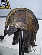 Colour photograph of the Valsgärde 5 helmet