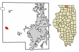 Location of Pecatonica in Winnebago County, Illinois.