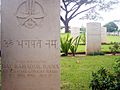 A Gurkha soldier's tombstone at Kranji War Cemetery, Singapore