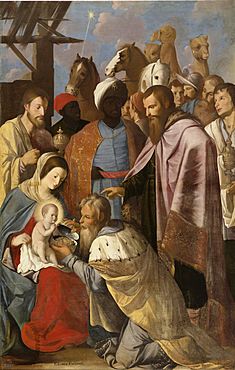Adoración de los Reyes Magos, de Mateo Gilarte (Museo del Prado)