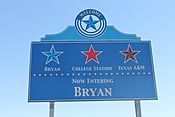 Bryan, TX welcome sign IMG 4444