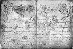 Catherine of Bragança, infanta of Portugal, & queen-consort of England - The Marriage Certificate of Charles II. and Catherine of Bragança