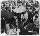 Chief mourners at funeral of King Hussein. His sons King Ali and Emir Abdullah among crowd LCCN2002710418
