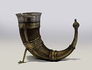 Drinking Horn with Silver-gilt mounts