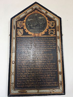 Memorial to William Keeling in St Mary's Church, Carisbrooke, Isle of Wight