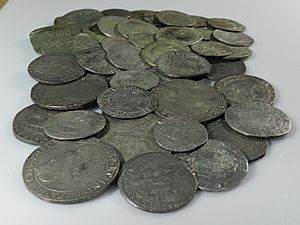 Middleham Hoard (YORYM-1995.109) Selection of coins from the side