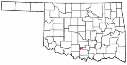 Location of Ratliff City, Oklahoma