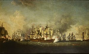 Richard Paton (1717-91) - Sir Charles Knowles's Engagement with the Spanish Fleet off Havana. - RCIN 406654 - Royal Collection.jpg