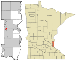 Location of the city of Pine Springswithin Washington County, Minnesota
