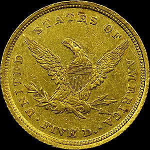 1839-C $5 Gold Coin, Reverse