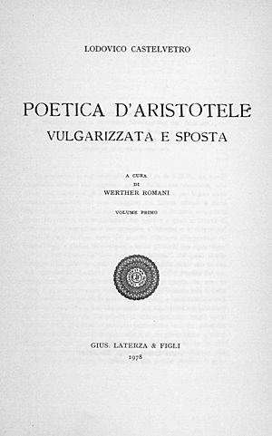 Castelvetro - Poetica d'Aristotele vulgarizzata e sposta, 1978 - 1783618 F