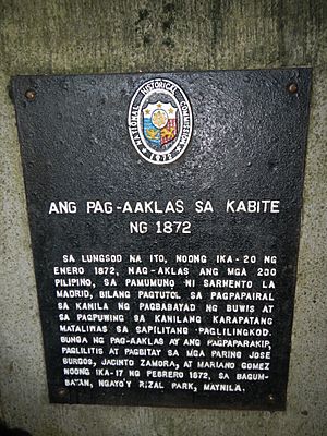 Cavite Mutiny of 1872 historical marker in Cavite City.jpg