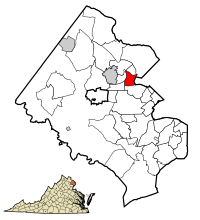 Location of Idylwood in Fairfax County, Virginia
