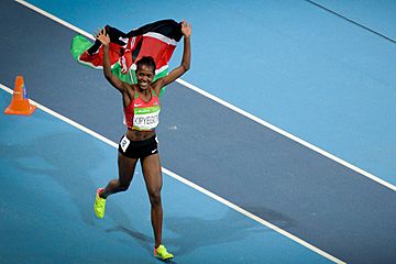 Faith Kipyegon at 2016 Rio Olympics (cropped)