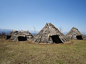 Hira-ide Historic Site Park reconstructed Jomon period (3000 BC) houses