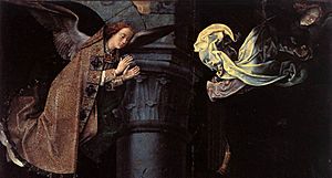 Hugo van der goes portinari triptych central angels above