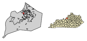 Location of Druid Hills in Jefferson County, Kentucky