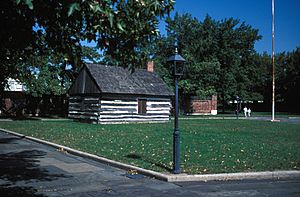 LOG CABIN AT FORT CHRISTIANA, NEW CASTLE COUNTY, DELAWARE