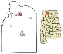 Location of North Courtland in Lawrence County, Alabama