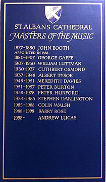 List of organists of St Alban's Cathedral