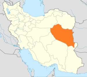 Map of Iran with South Khorasan highlighted