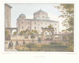 Louis Thümling nach Hermann Krone - Alte Synagoge in Dresden (1850-70)
