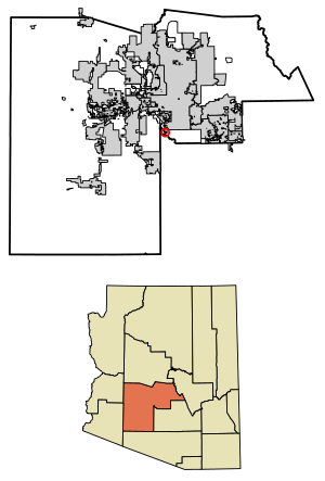 Location of Gila Crossing in Maricopa County, Arizona.