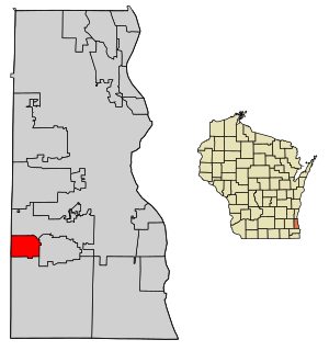 Location of Hales Corners in Milwaukee County, Wisconsin.