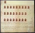 Proof sheet of one penny stamps Stamp Act 1765