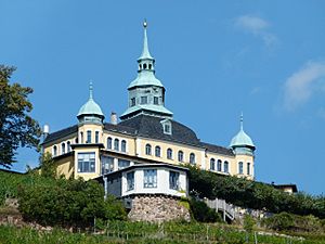 Spitzhaus above the vineyards of Radebeul