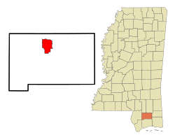 Location of Wiggins, Mississippi