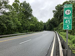 2018-06-28 08 31 08 View north along New Jersey State Route 31 between Warren County Route 628 (Jackson Valley Road) and Tunnel Hill Road in Mansfield Township, Warren County, New Jersey