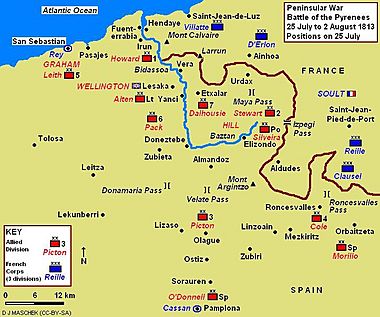 Battle of the Pyrenees 1813 Map