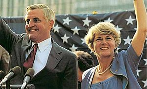 Candidates Walter Mondale and Geraldine Ferraro campaigning at Ft. Lauderdale, 4-27-84.
