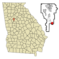Location in Clayton County and the state of Georgia