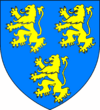 Arms of Fiennes, Baron Dacre: Azure, three lions rampant or