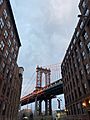 Manhattan bridge at the dusk